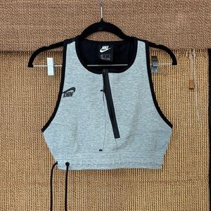 Nike Heather Gray and Black Crop Top